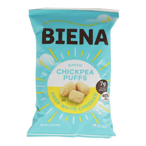 Biena Llc - Puffs Chick Peas Cheddar - Case Of 12 - 3.2 Oz - 810003780140