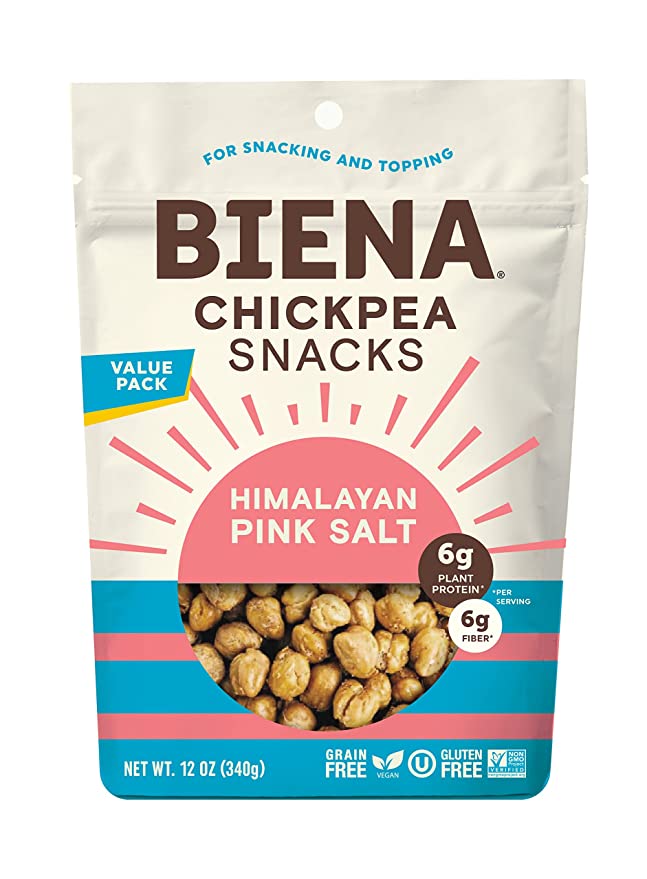  BIENA Chickpea Snacks, Himalayan Pink Salt | Gluten Free | Vegan | Dairy Free | Plant-Based Protein, Value Pack Size12 Ounce - 810003780805