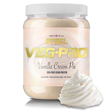 Steel Supplements Veg-PRO Vegan Protein Powder, Vanilla Cream Pie - Organic Pea Protein Powder, Gluten Free, Dairy Free, Soy Free, Non GMO, BCAA Amino Acid (25 Servings, 1.65lbs) - 810005050289