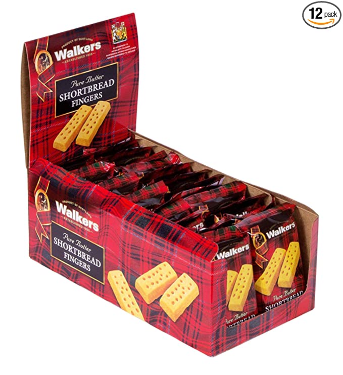  Walkers Shortbread Fingers, 2 Count, Traditional and Simple Pure Butter Shortbread Cookies from the Scottish Highlands, Quality Ingredients, Free from Artificial Flavors (12 pack)  - 810009593461