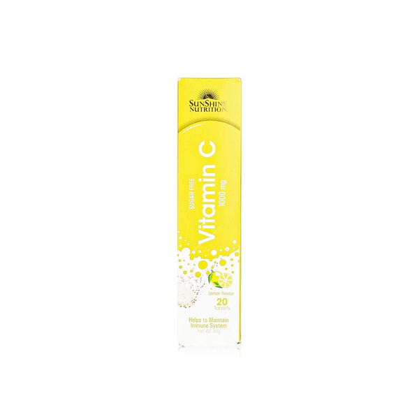 Sunshine Nutrition vitamin C 1000mg effervescent lemon tablets x20 - Waitrose UAE & Partners - 810011082915