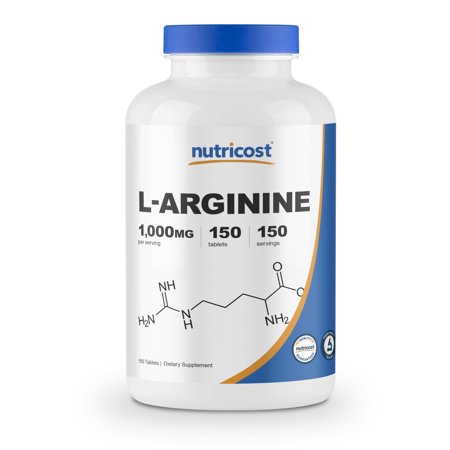 Nutricost L-Arginine 1000mg, Amino Acid Tablets (150 Tablets) - 810014670317