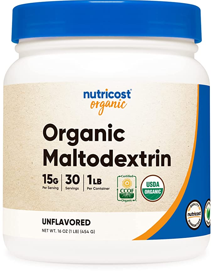  Nutricost Organic Maltodextrin Powder 1lb - Gluten Free, Non-GMO  - 810014670362