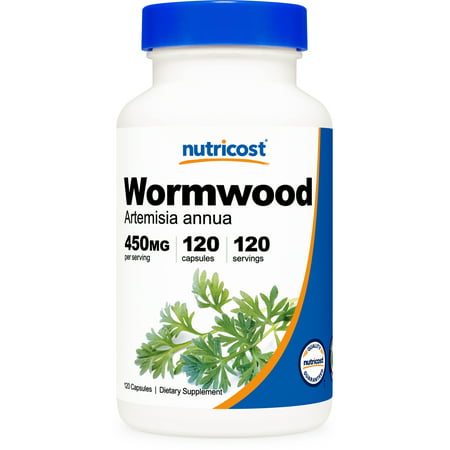 Nutricost Wormwood Capsules 450mg 120 Capsules - Gluten Free and Non-GMO Supplement - 810014670478