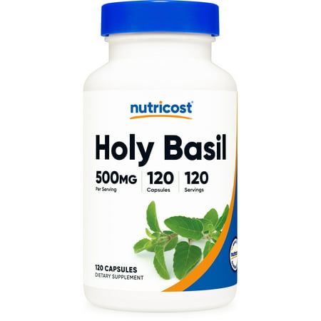 Nutricost Holy Basil Capsules 500mg Per Serving (120 Capsules) - Non-GMO Supplement - 810014670744