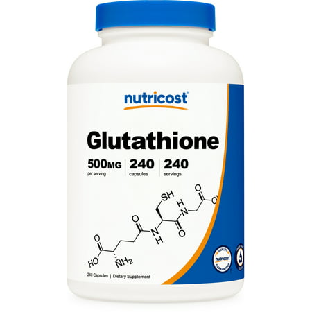 Nutricost Glutathione Capsules 500mg 240 Capsules - Gluten Free Non-GMO - 810014671307