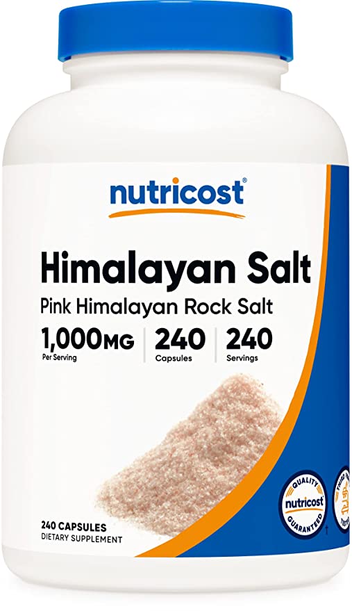  Nutricost Pink Himalayan Salt Capsules 1000mg, 390mg Sodium, 240 Capsules - Non-GMO, Gluten Free  - 810014671581