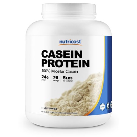 Nutricost Casein Protein Powder 5lb - Micellar Casein, Non-GMO, Gluten Free (Unflavored) - 810014672113