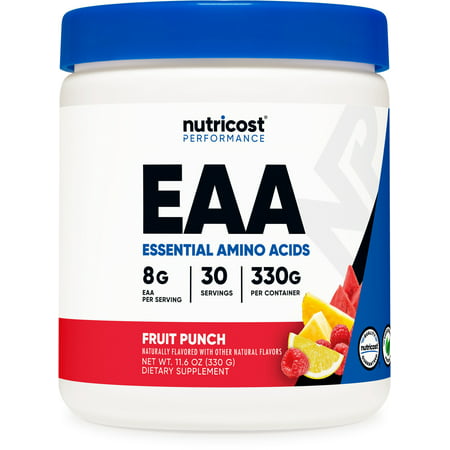 Nutricost EAA Powder 30 Servings (Fruit Punch) - Essential Amino Acids - Non-GMO - 810014673592