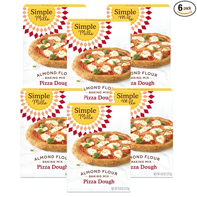  Simple Mills Almond Flour Baking Mix, Cauliflower Pizza Dough - Gluten Free, Vegan, Plant Based, 9.8 Ounce (Pack of 6)  - 810021670409