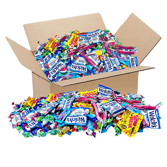  Party Candy Assortment 5 Pound Box, Sweetarts, TWIZZLERS PULL 'N' PEEL, Welch's, Blow Pops, Tootsie Roll Fruit Chews  - 810023297420