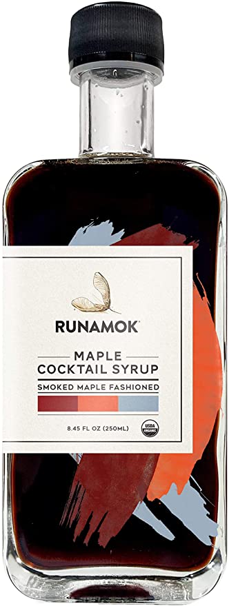 Runamok Maple Organic Smoked Maple Old Fashioned Cocktail Syrup | Non-Alcoholic Maple-based Cocktail Mixers | Perfect Smoky Old Fashioned | 8.45 Fl Oz (250mL) - 810024300549