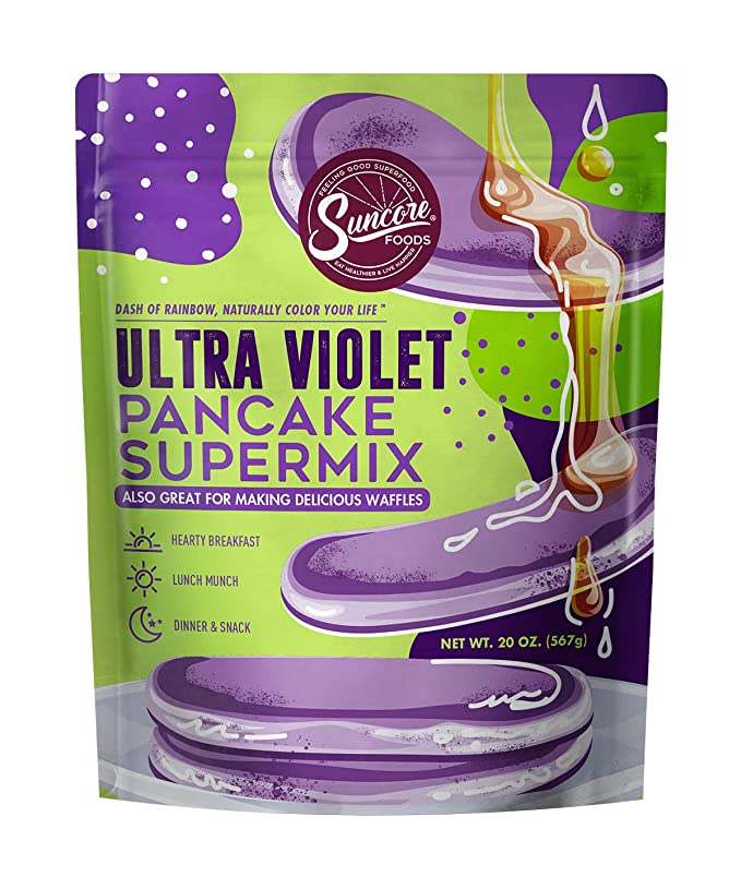 Suncore Foods Ultra Violet Pancake & Waffle Supermix, Non-GMO, 20oz (1 Pack) - 810024819034