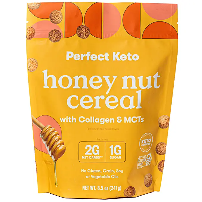  Keto Cereal | Low Carb, Zero Sugar, Grain Free, Keto Protein Cereal | Keto Snacks & Protein Snacks | Keto Friendly Foods | Great Keto Breakfast - (Honey Nut) - 810031710843