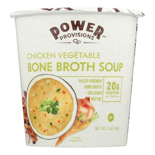 Power Provisions - Soup Cp Chck Veg Bne Brth - Cs Of 6-1.2 Oz - 810033280054