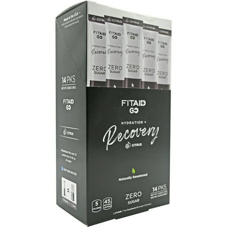 LifeAid FitAid Go Workout Recovery Hydration Sticks - 14 Count - Citrus Medley - 810047240068