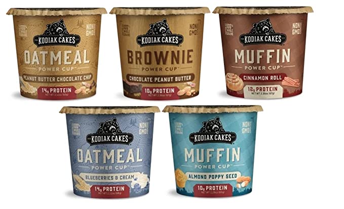 Kodiak Cakes Power Cups, Oatmeal, Brownie, and Muffin Cups, 2 Ounce (Pack of 10) - with Make Your Day Stirrer - 810048486878