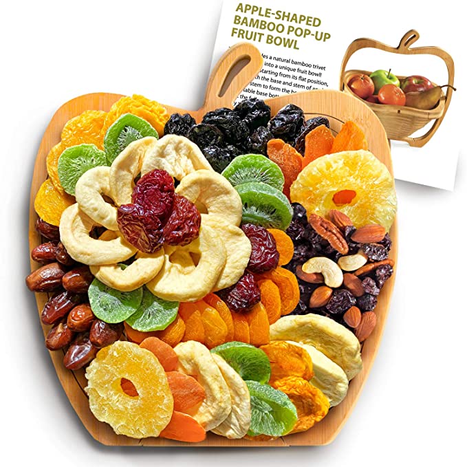  A Gift Inside Apple Dried Fruit Gift Tray Turns into Fruit Basket, Dried Fruit & Trail Mix, Corporate Gifting, Holiday Gifting, 1 Count  - 810050712330