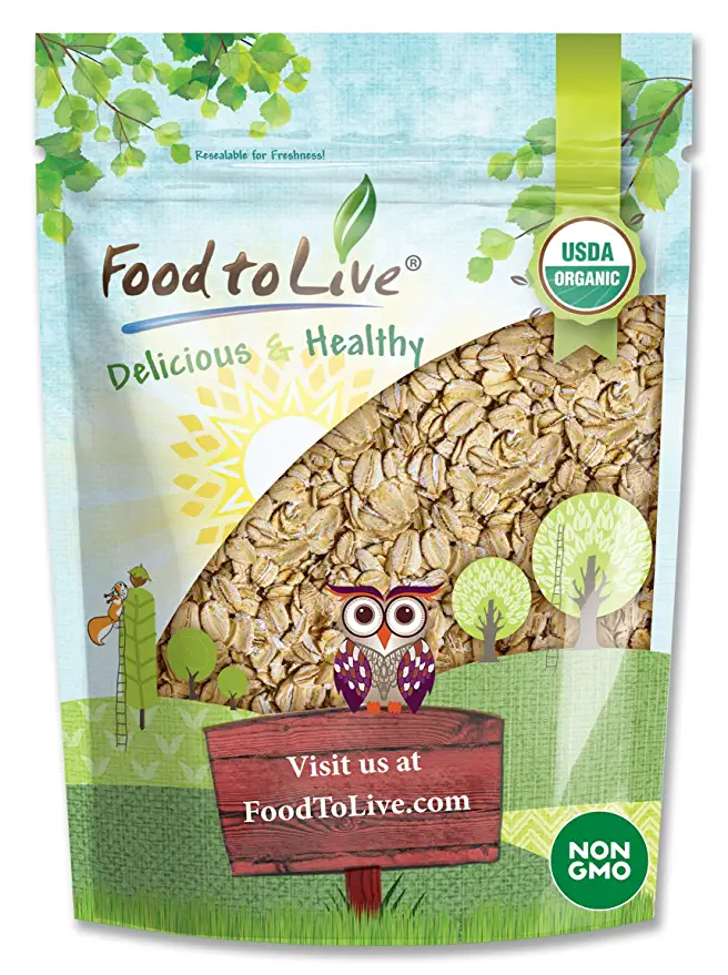 Organic Spelt Flakes, 1 Pound - Rolled Spelt Made from Whole Grain Non-GMO Berries, Uncooked, Raw Whole Foods, Vegan, Kosher, Bulk, Great for Breakfast Cereal and Granola. - 810054363620