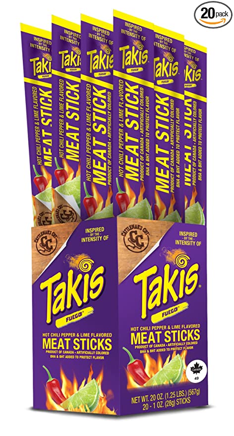  Cattleman's Cut Takis Fuego Meat Sticks, 1 Ounce (Pack of 20)  - 810056353513