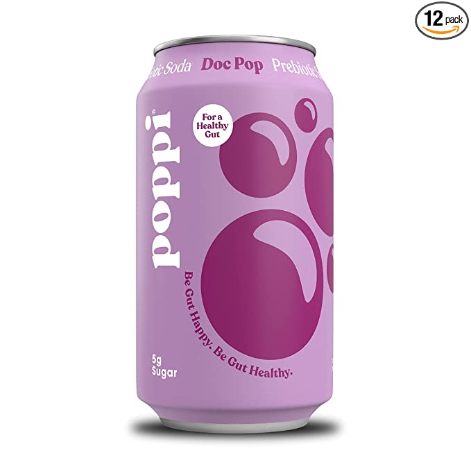  POPPI Sparkling Prebiotic Doc Pop Soda w/ Gut Health & Immunity Benefits, Beverages made with Apple Cider Vinegar, Seltzer Water & Cola Flavors, Low Calorie & Low Sugar Drinks, 12oz (12 Pack)  - 810063710477