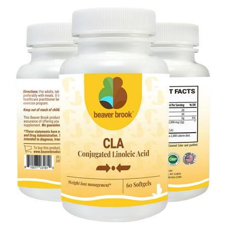 Beaver Brook CLA (Conjugated Linoleic Acid) 2,000 mg Safflower Oil Dietary Supplement - 810077031872