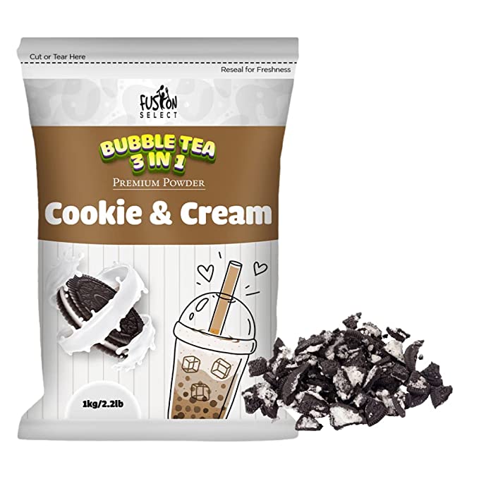 Fusion Select 2.2lb Tea Powder Cookie & Cream Flavored-3-in-1 Drink Powder with Cream & Sugar - Instant Pre-Mixed Beverage for Hot or Cold Blends or Yummy Frappes - 810081772129