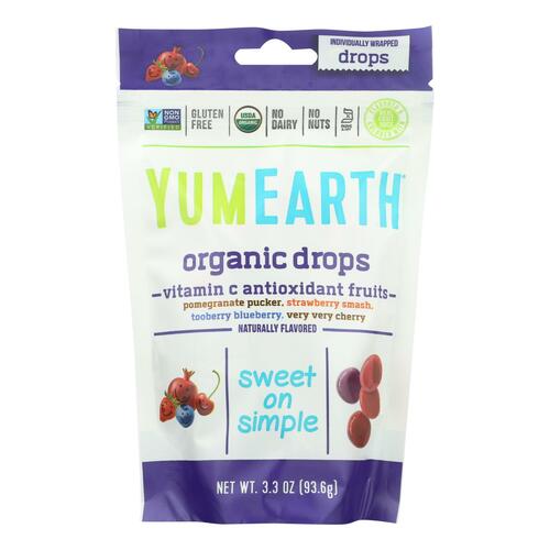 Yummy Earth Organic Vitamin C Drops - Anti-oxifruits - Case Of 6 - 3.3 Oz - 0810165011502