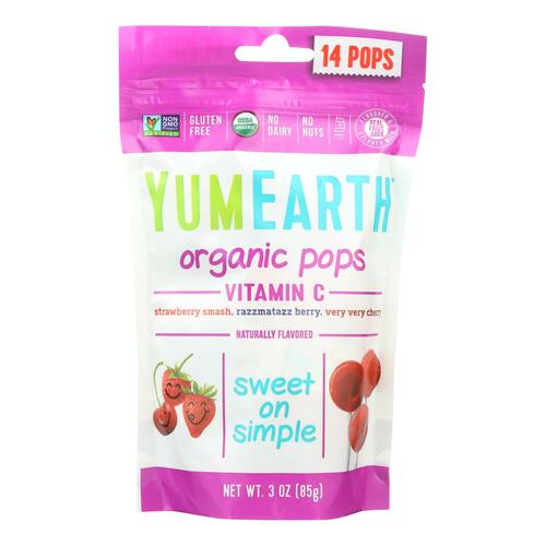 Yummy Earth Organic Vitamin C Pops - 3 Oz - Case Of 6 - 810165011953