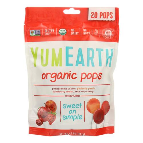 YUMEARTH ORGANICS: Assorted Organic Pops 20+ Pops, 4.2 oz - 0810165016262