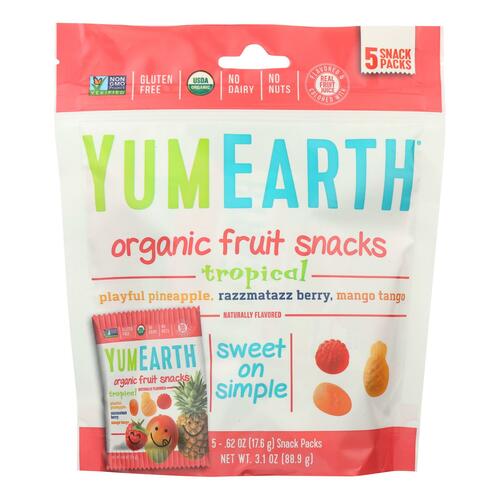 Yumearth Organics Organic - Raspberry - Pineapple - Mango - Case Of 12 - 3.1 Oz. - 810165016378