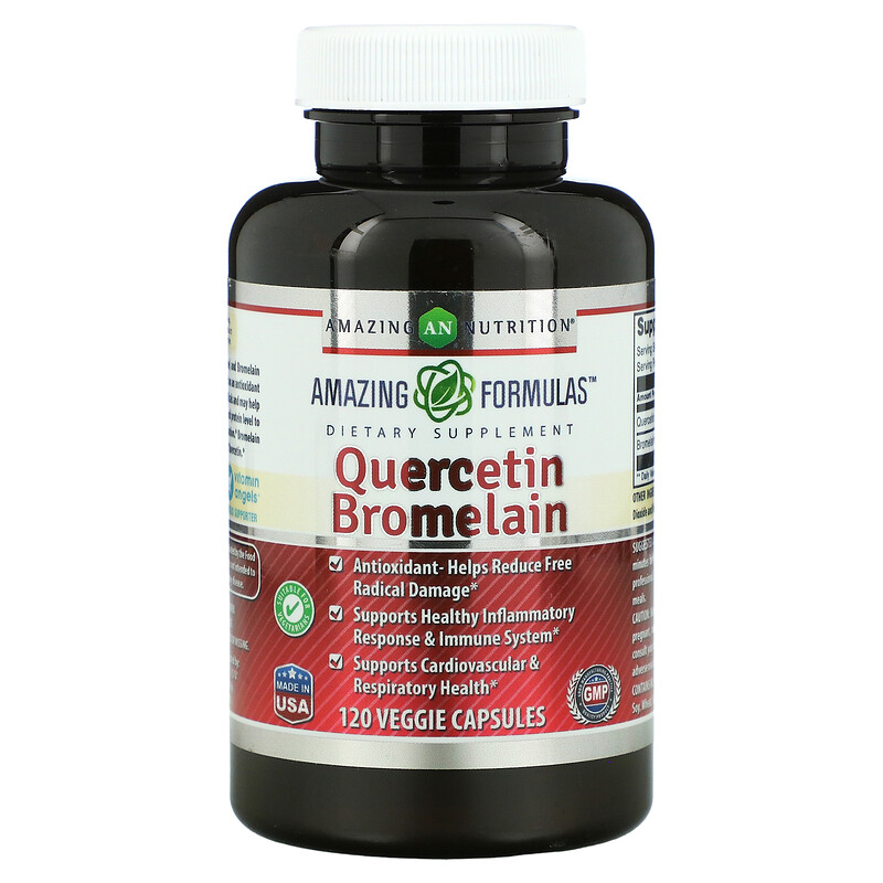 Amazing Formulas Quercetin 800 Mg with Bromelain 165 Mg 800 Mg 120 VCaps - 810180020985