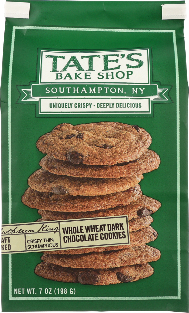 TATES: Whole Wheat Dark Chocolate Cookies, 7 oz - 0810291001040