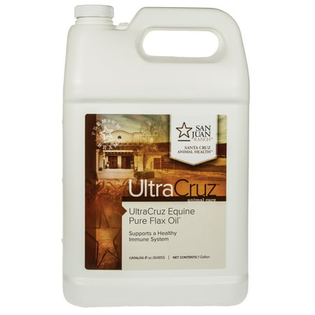 UltraCruz Pure Flax Oil Supplement for Horses and Livestock 1 Gallon - 810500028554