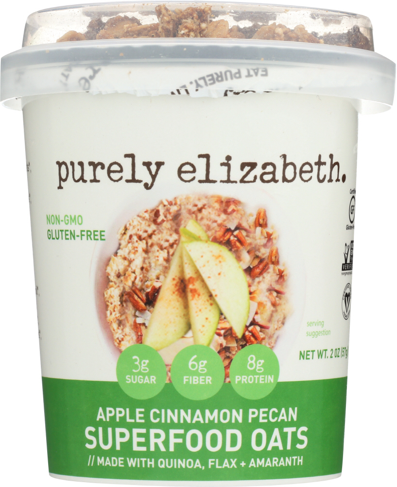 PURELY ELIZABETH: Apple Cinnamon Pecan Superfood Oats, 2 oz - 0810589030004