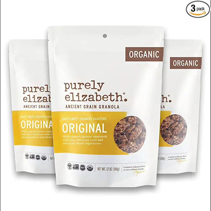 Purely Elizabeth Organic Original, Ancient Grain Granola, Gluten-Free, Non-GMO (3 Ct, 12oz Bags) - 810589030547