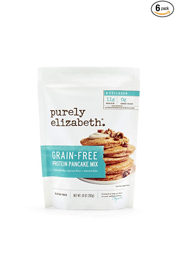 Purely Elizabeth Grain-Free Protein + Collagen Pancake Mix - Certified Gluten-free, Vegan & Non-GMO | Protein & Nutrient-Rich Breakfast | 10oz - 810589030936