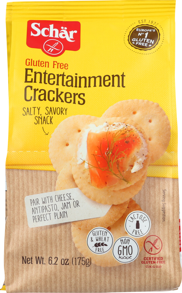 Schar Entertainment Crackers Gluten Free - Case Of 6 - 6.2 Oz. - 0810757010906
