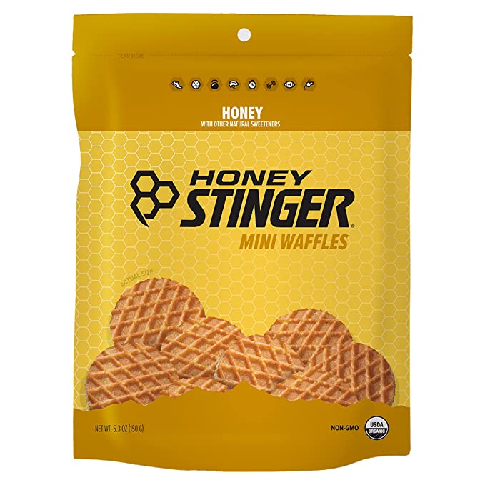  Honey Stinger Organic Mini Honey Waffles | Energy Stroopwafel for Exercise, Endurance and Performance | Sports Nutrition for Home & Gym, Pre and Post Workout | 1 Bag, 5.3 Ounce  - 810815023022