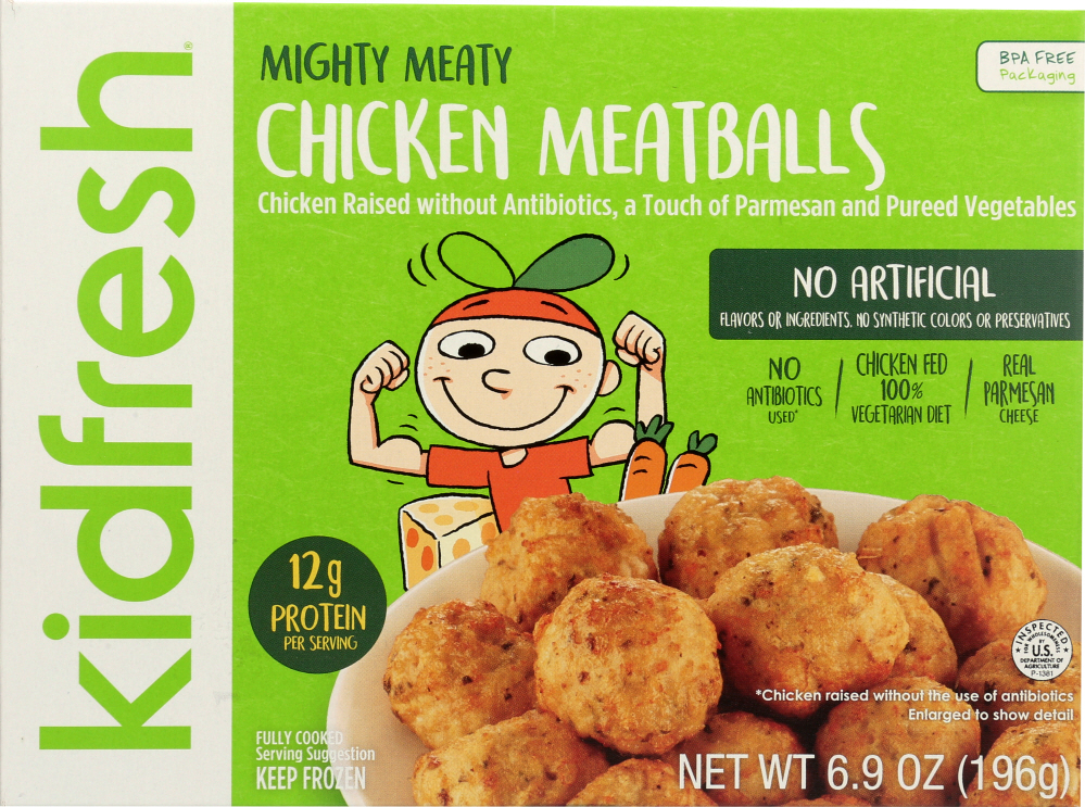 Kidfresh, Mighty Meaty Chicken Meatballs - 810882010048