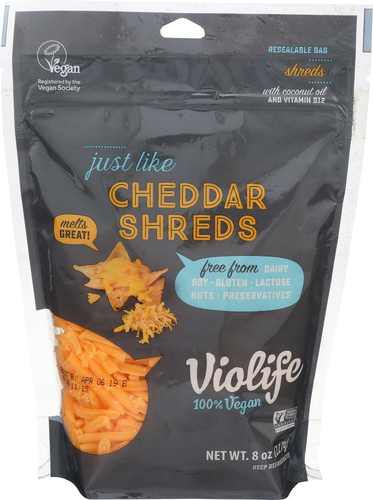 VIOLIFE: Just Like Cheddar Shreds Cheese, 8 oz - 0810934030215