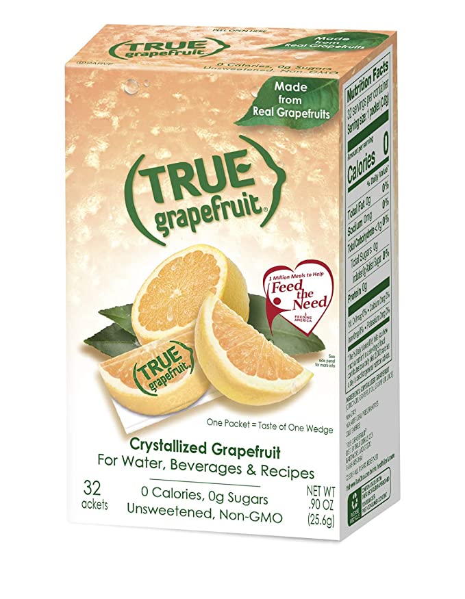  TRUE GRAPEFRUIT Water Enhancer (32 Packets) | Zero Calorie Unsweetened Water Flavoring | For Water, Bottled Water & Recipes | Water Flavor Packets Made with Real Grapefruit  - 074994404007