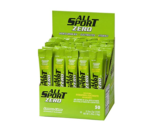  All Sport Powder Hydration Stick, Performance Electrolyte Drink Mix, Sugar Free, 2x Potassium, Lemon Lime, 50 Count  - 811145011499