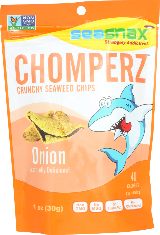 SEA SNAX: Seaweed Chips Chomperz Onion, 1 oz - 0811201020212