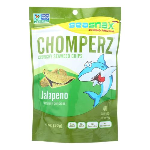 Seasnax, Chomperz, Crunchy Seaweed Chips, Jalapeno - 811201020236