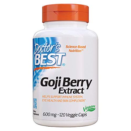 Doctor s Best Goji Berry Extract Non-GMO Vegan Gluten Free 120 Veggie Caps (DRB-00153) - 811266805557