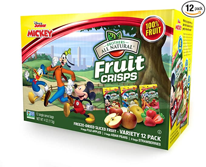  Brothers-ALL-Natural Fruit Crisps, Mickey Mouse Clubhouse Variety, 0.35 Ounce (Pack of 12) - 811387014357