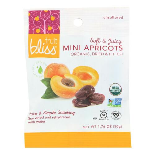 Fruit Bliss - Organic Turkish Mini Apricots - Mini Apricots - Case Of 12 - 1.76 Oz. - 811406020017