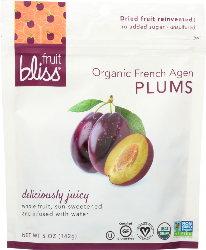 FRUIT BLISS: Organic French Agen Plums, 5 oz - 0811406020024