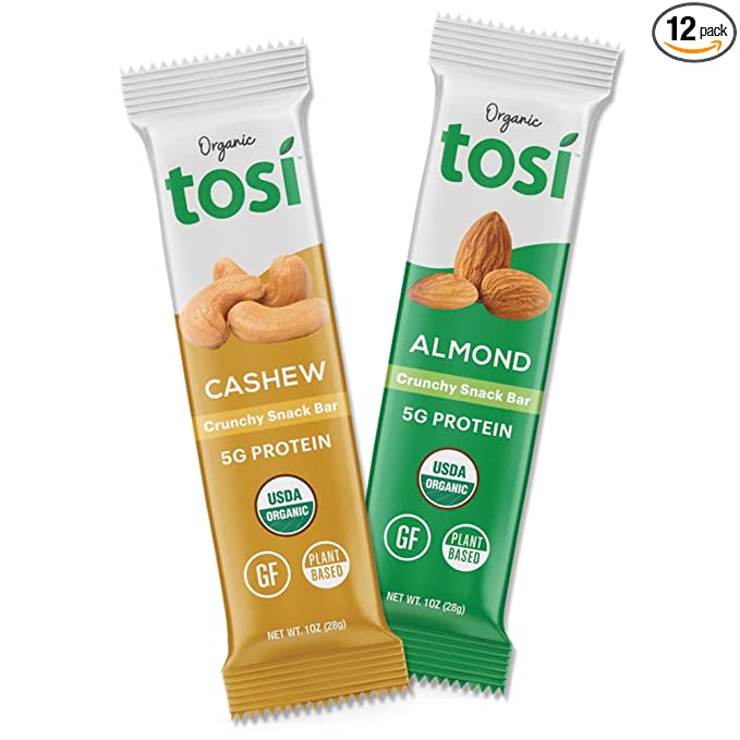  Tosi Organic SuperBites Vegan Snacks, Keto-Friendly, Best Sellers Combo 6 Almond and 6 Cashew, Gluten Free, Omega 3s, Fiber, 1 oz  - 811452031180